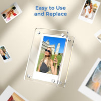 Customized/Personalized Fridge Magnet Photo Frames (Pack of 2) | Acrylic Magnetic Photo Frame 3x4 Inch with Photo | Gift for Couples, Birthday, Anniversary,...