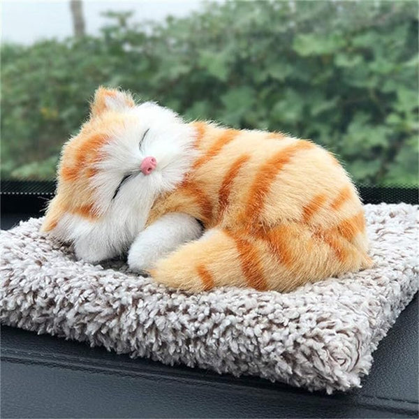 Cute Sleeping Cat Plush Toy with Meow Sound