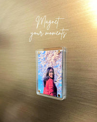 Customized/Personalized Fridge Magnet Photo Frames (Pack of 2) | Acrylic Magnetic Photo Frame 3x4 Inch with Photo | Gift for Couples, Birthday, Anniversary,...
